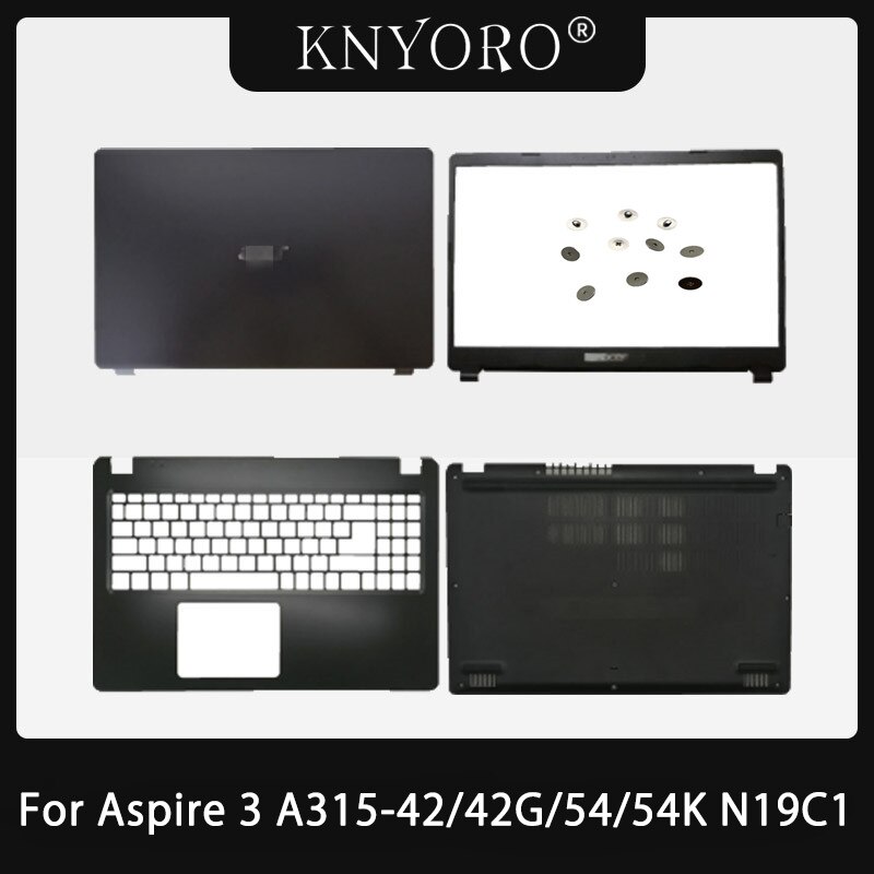Laptop Lcd Back Cover/Front Bezel/Palmrest/Bottom Case Voor Acer Aspire 3 A315-42/42G/54/54K/56 N19C1 Notebook Matrix Frame Zwart