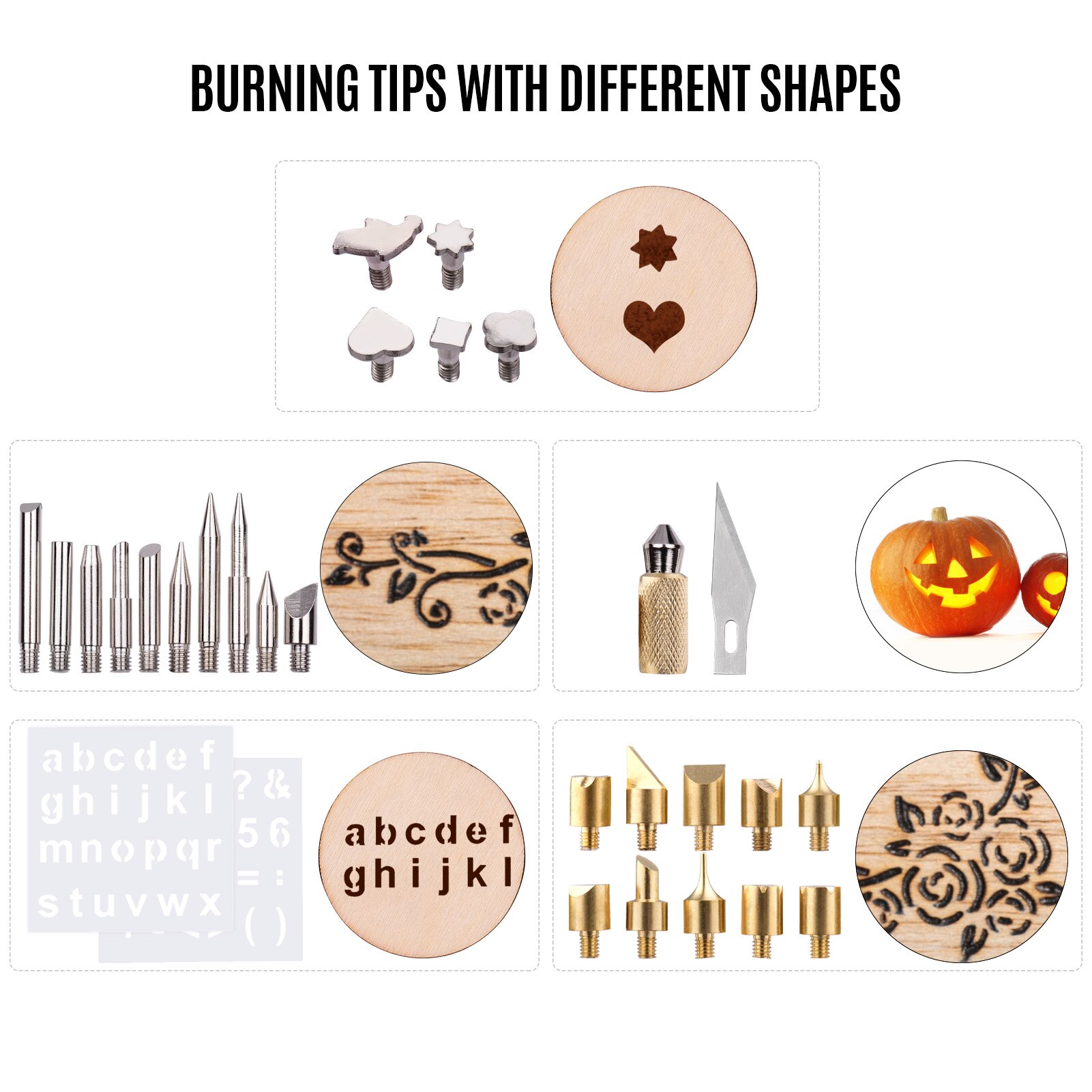 45Pcs Hout Brandende Tool Kit Pyrography Pen Verstelbare Temperatuur 150-450 ℃ Voor Hout Brandende Carving Embossing solderen