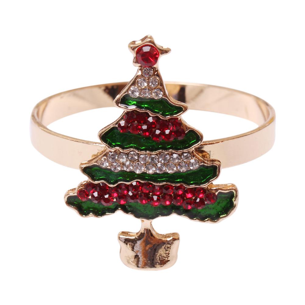 Christmas Tree Napkin Ring Table Decor Napkin Buckle: White