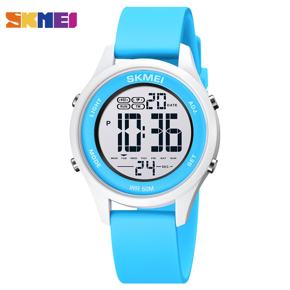 SKMEI LED Licht Digital Kinder Sport Uhren Stoppuhr Kalender 50M Wasserdichte Kinder Armbanduhren Für Jungen Mädchen Wecker: style 7