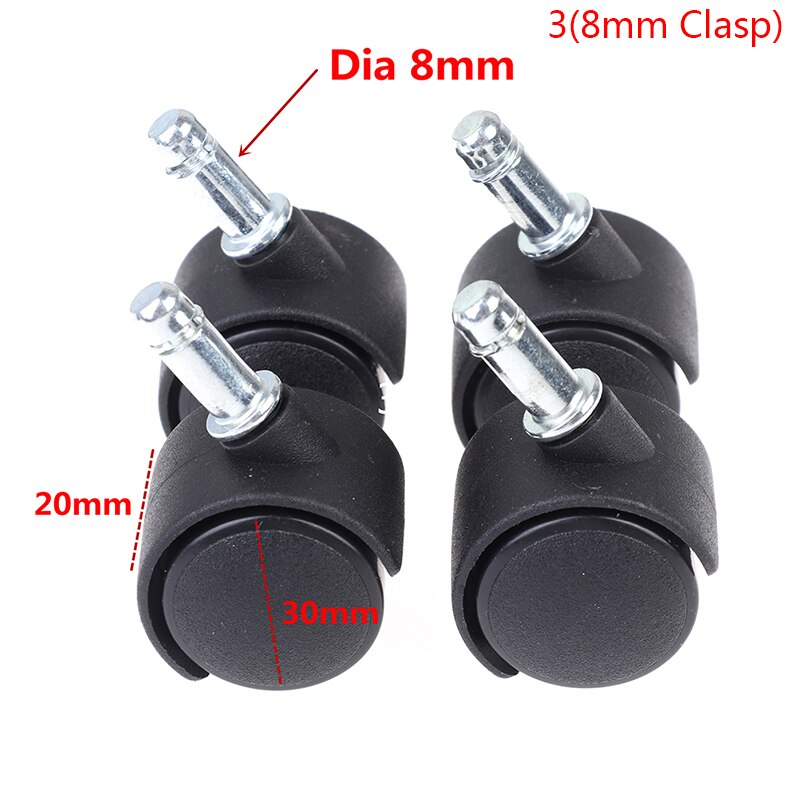 4 Pc 30mm Chair Wheels Furniture Casters Swivel Casters Brake Wheel Replacement Universal Chair Wheel Office Chair Casters: A3