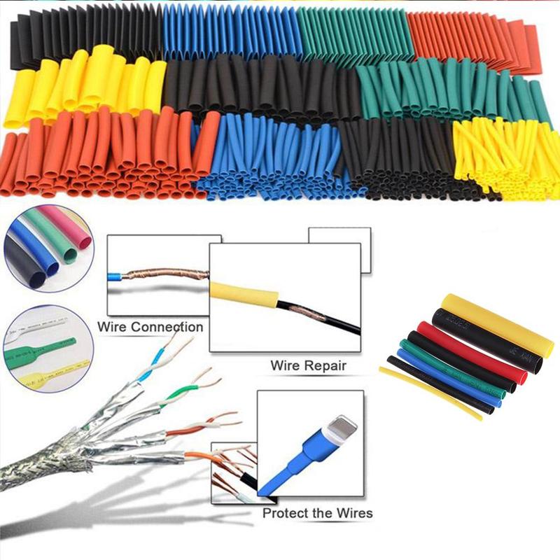 Manguito de aislamiento termorretráctil, surtido electrónico de cables de alambre, tubo de poliolefina ignífugo, S9F4, 530 unids/set por juego