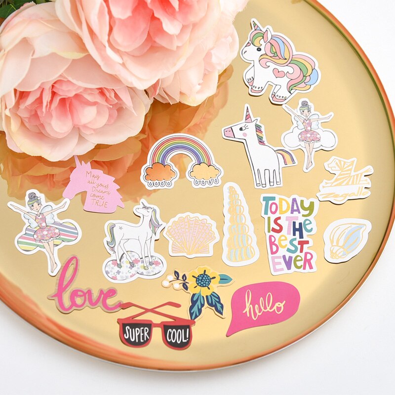 KSCRAFT 45pcs Cute Unicorn Stickers for Scrapbooking Happy Planner/Card Making/Journaling Project