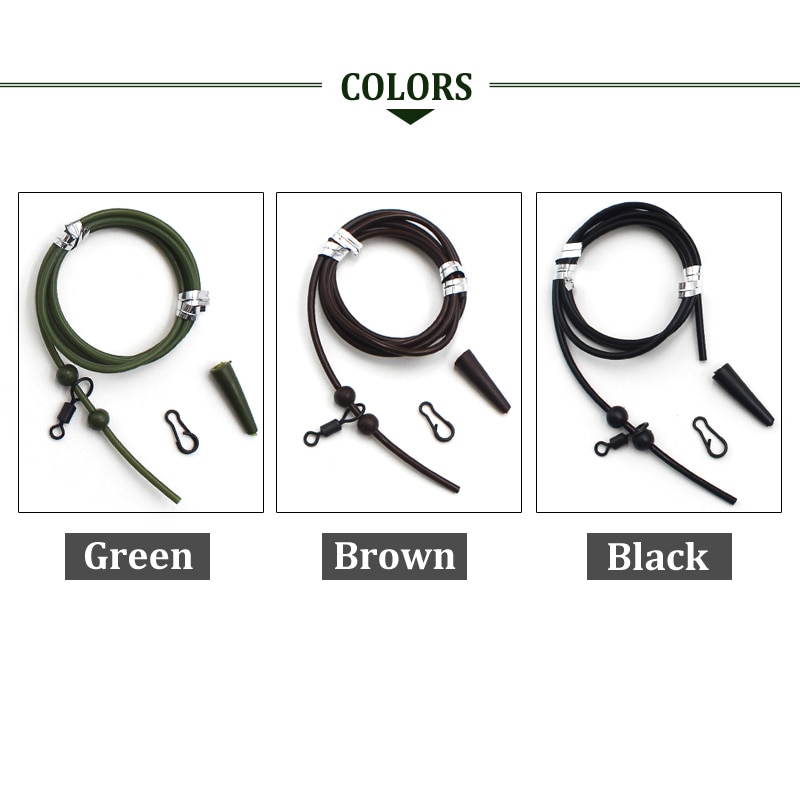 2 sett pre rigget rigg rør til helikopter chod rigg satt opp chod hår rigger stort ødu svingbart karpe fiskeutstyr lenker tilbehør