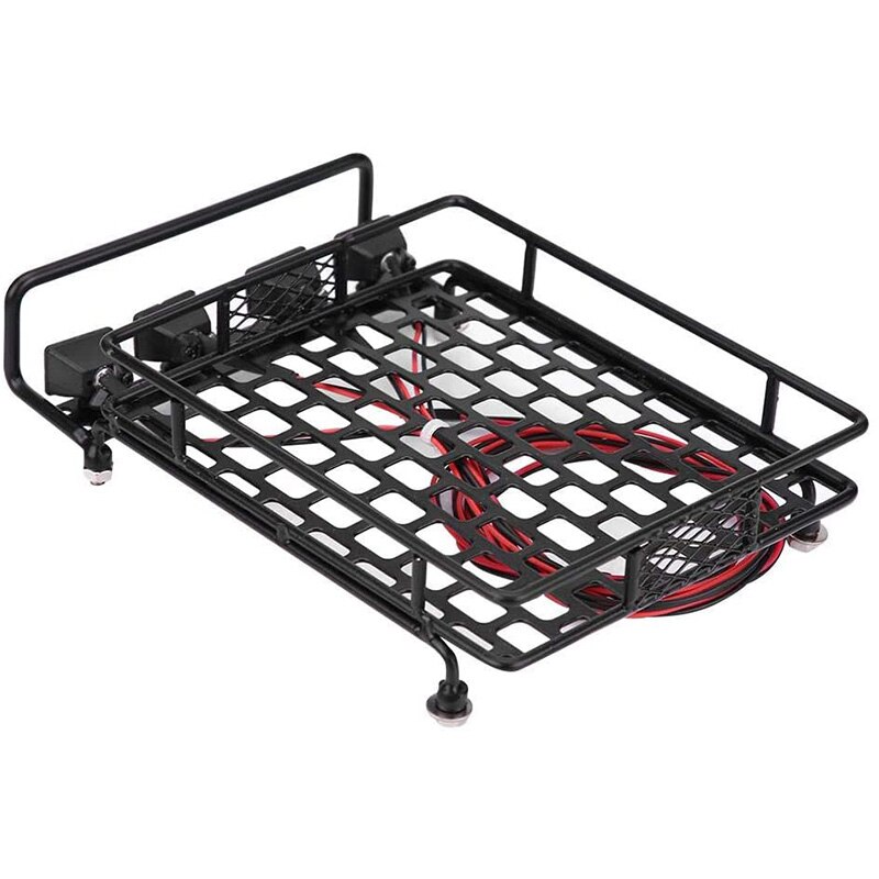 Roof Luggage Rack LED Light Bar for Wrangler Tamiya CC01 Axial SCX10 Aluminum Alloy Luggage Rack Car Roof Rack