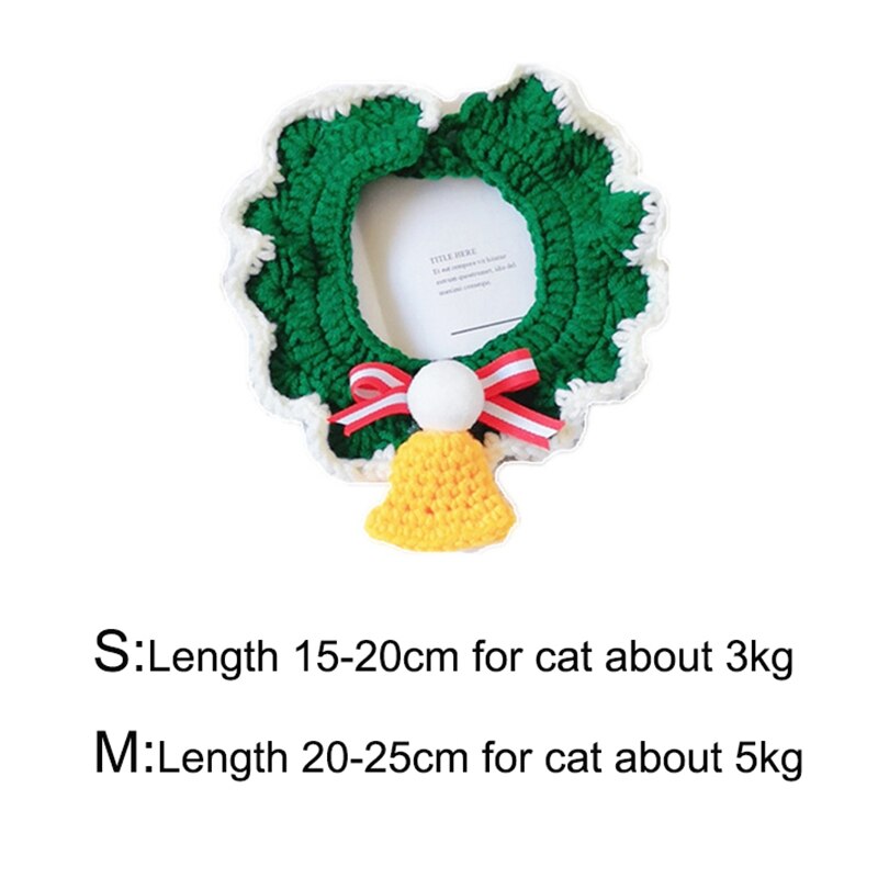 Collar con campana para perro y gato, babero navideño para mascotas, bufanda para gatitos, Collar para cachorros, accesorios para Cosplay, 4 tamaños