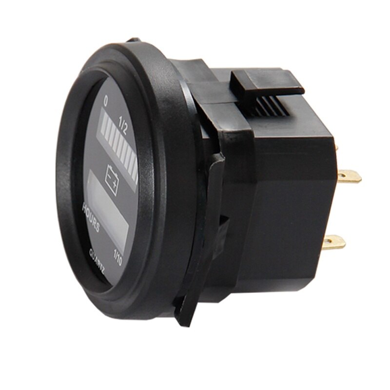 LED with Hour Meter Round Battery Indicator Meter Gauge 12/24V 36V 48V 72V for Boat Golf Cart Yamaha Club Cart Forklift