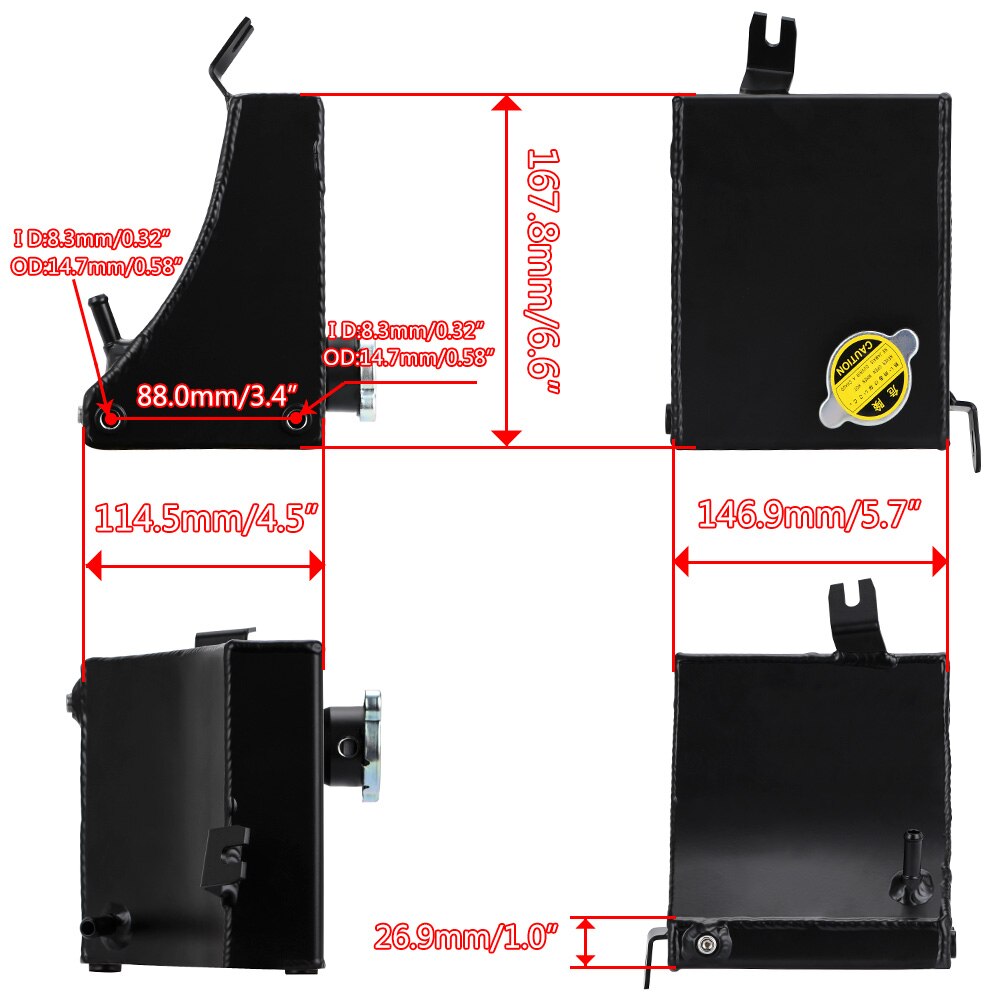 -240SX S13 SR20DET KA24DE KA24E KA24 Aluminium Koelvloeistof Overflow Tank Reservoir Kit Voor Nissan (Past: 240SX)