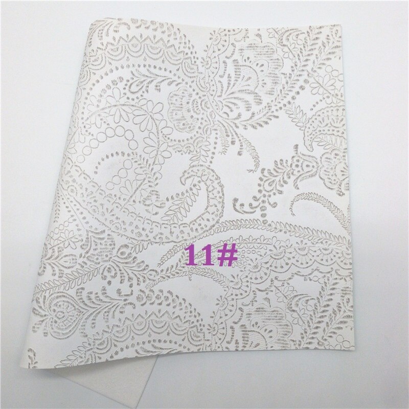 Canapé en similicuir vinyle de taille A4 | Glitterwishcome 21x29cm pour nœuds, tissu à fleurs en relief, feuilles de cuir pour nœuds, GM524A: 11