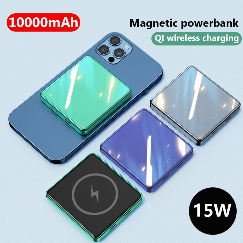 Magnetische Power Bank Draadloze Oplader 15W Snel Opladen Externe Batterij Draagbare Oplader Voor Iphone13 Extra Batterij Poverbank