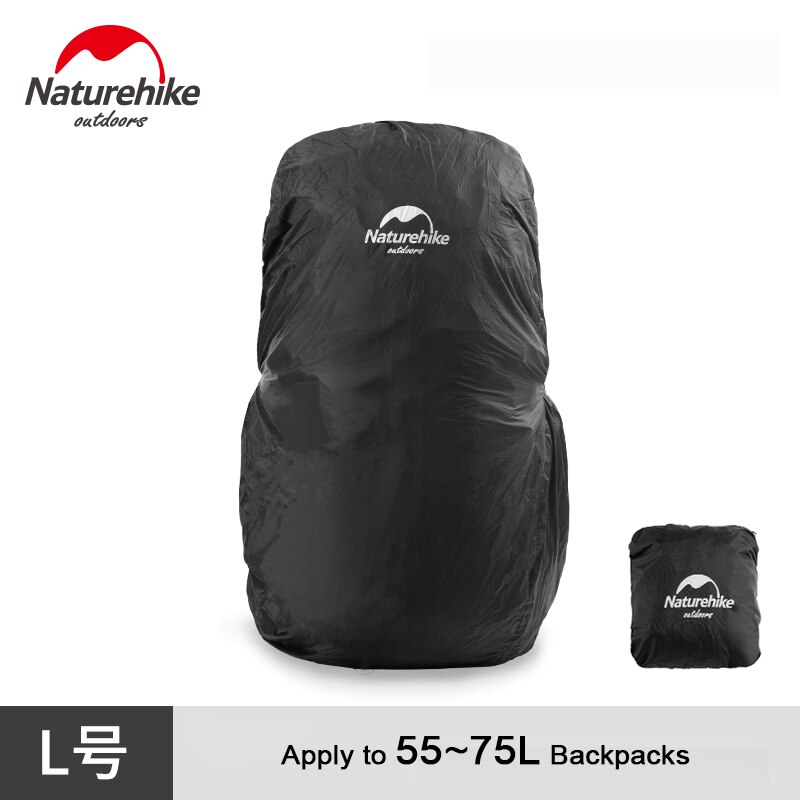 NatureHike – sac à dos en Nylon imperméable avec pochette intégrée, housse de rangement pour randonnée et Camping, nouveauté: Black L