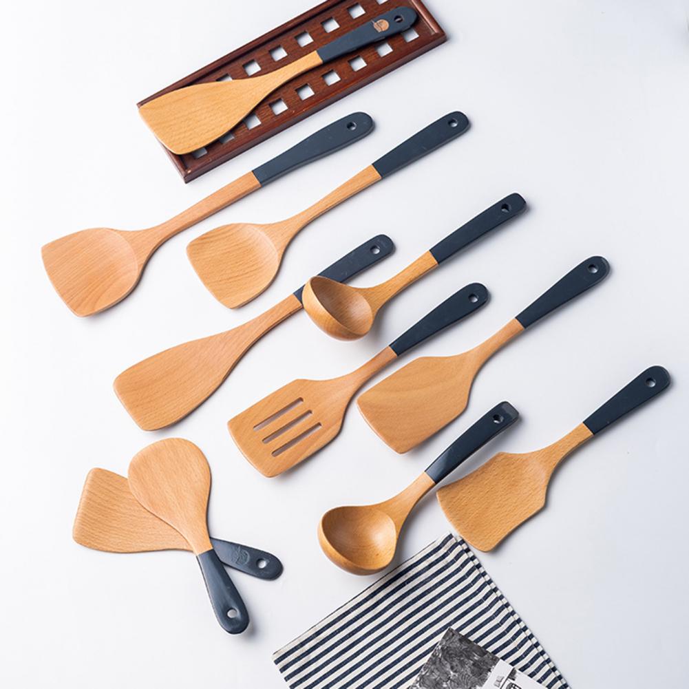 Soup Spoon Wood Cooking Spatula Portable Easy to Use Attractive Practical Ergonomic Cooking Shovel