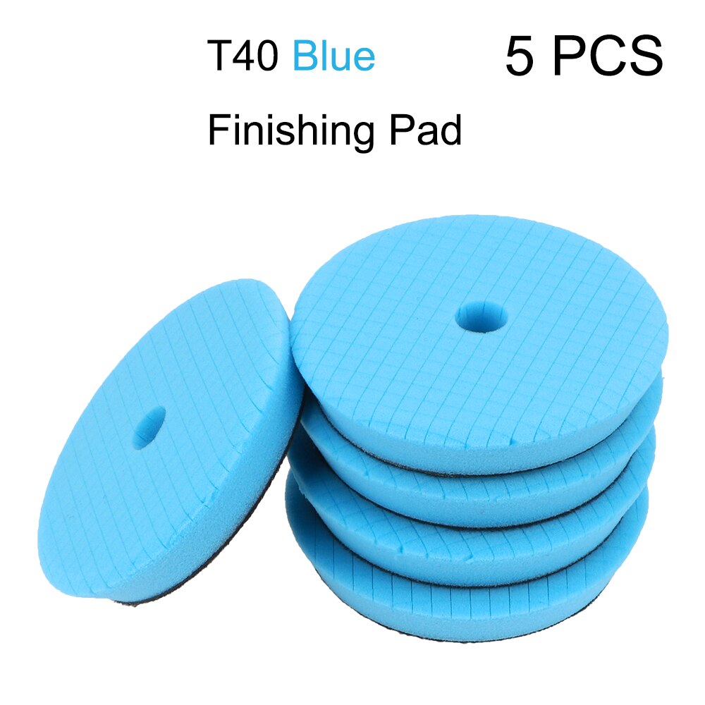 5 Stuks/set 6 Inch Auto Polish Buffing Pad Auto Polijsten Kit Spons Foam Pads Schurende Disc Bevel Edge Waxen spons: Blauw