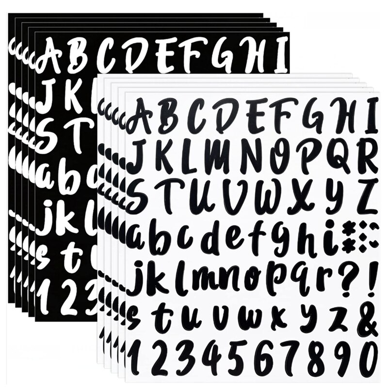 10 Sheets 720 Pieces Self Adhesive Vinyl Letters Numbers Stickers, Graduation Cap Stickers,Decals For Sign,Door,Business: Default Title