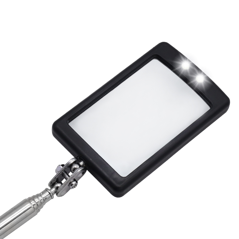 Endoscópio de chassi de automóvel 360 ° Espelhos telescópicos ângulo led luz ampliação espelho de inspeção ferramentas de detecção de reparo de carro