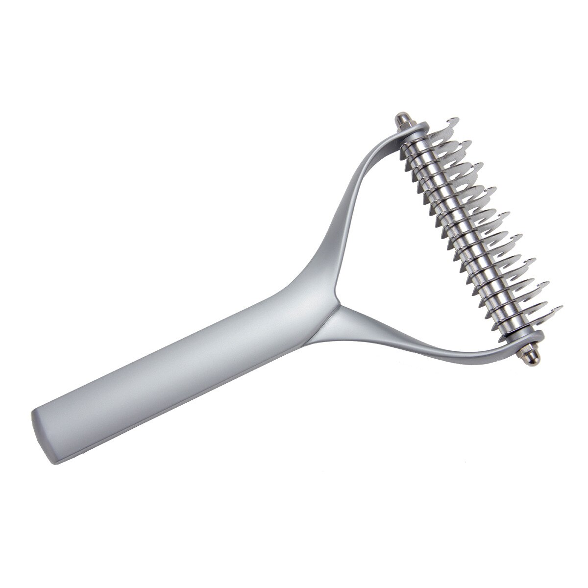 Usuwanie włosów uszu dla psa placki otwarty węzeł grzebień dwustronny grzebień robić usuwania włosów robić pływaka grzebień materiał ze stopu cynku produkty dla zwierzaka domowego: srebro   L