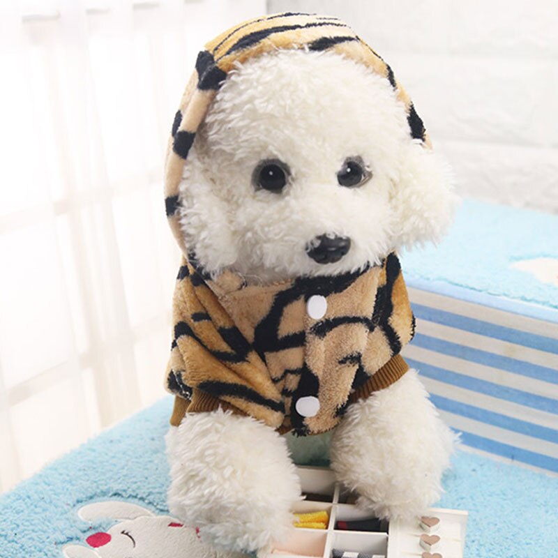Herfst Winter Tijger Hooded Hond Kostuum Warme Fleece Jas Puppy Kleding Soft Mode Hond Hoodie Hond Kleding