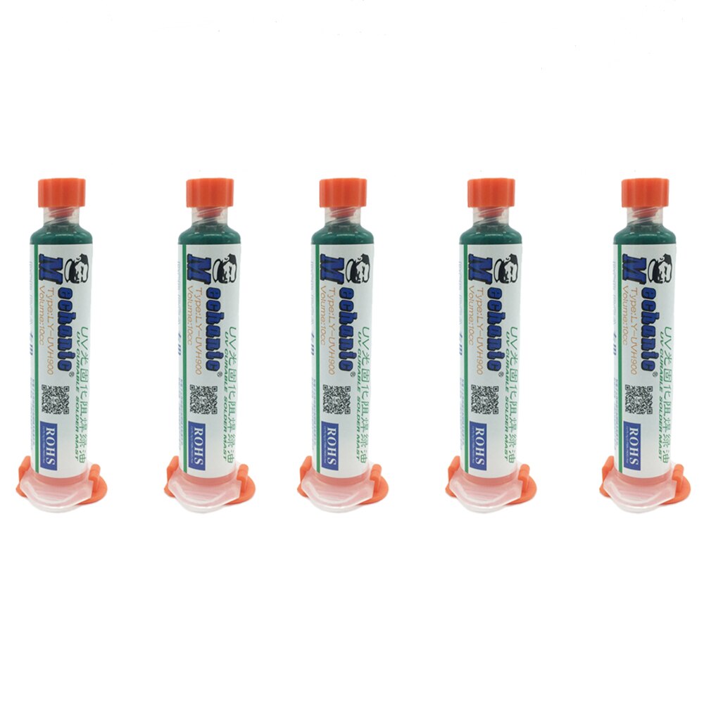 2pcMECHANIC 10ML GREEN UV SOLDER MASK PCB BGA PAINT PREVENT CORROSIVE ARCING Soldering Welding Fluxes Oil+ 12led UV curing light