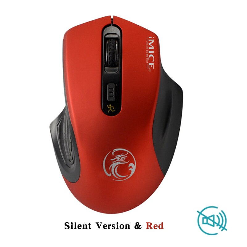 IMice Wireless Mouse Silent Computer Mouse USB Ergonomic Mice 2000DPI Adjustable Mini Mouse Optical Minimalist for PC Laptop: Red Silent