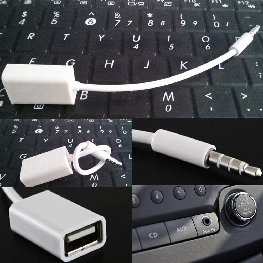 USB 2.0 3.5mm Jack Adapter Aux Cable Converter Audio Male To Female Car Plug Male Connector