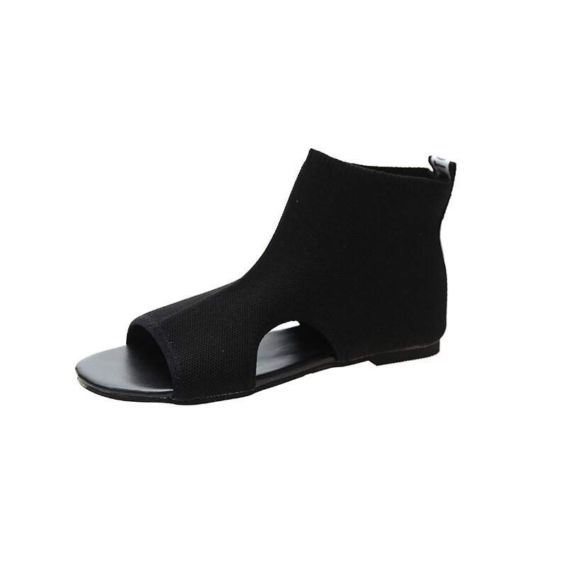Sandalia feminina kvinner sandaler ankel fritidssko kvinne sandaler kvinnelig peep toe strandfest damesko zapatos mujer: Svart lav topp / 5.5