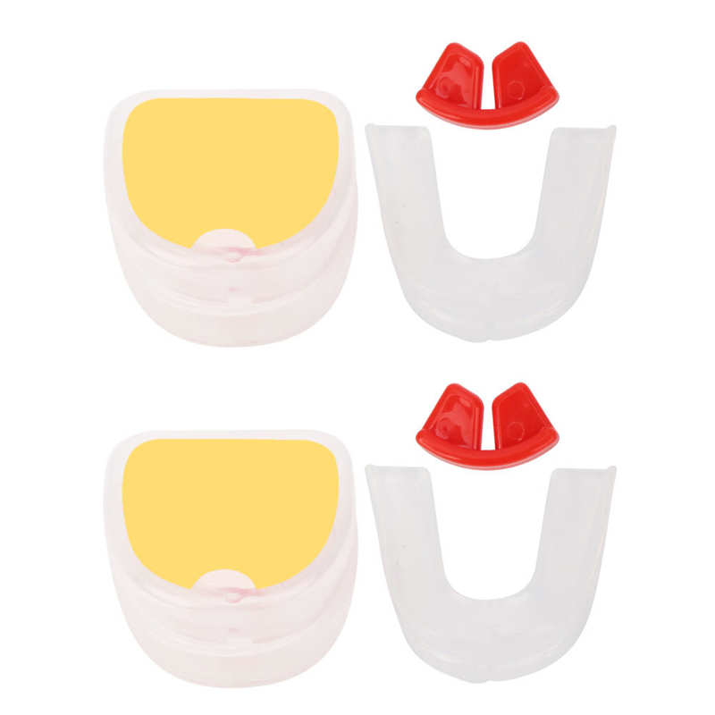 2pcs Adults Mouthguard Two-sided Gum Shield Transparent Silicone Mouthguard Sanda Boxing Fitness Teeth Guard