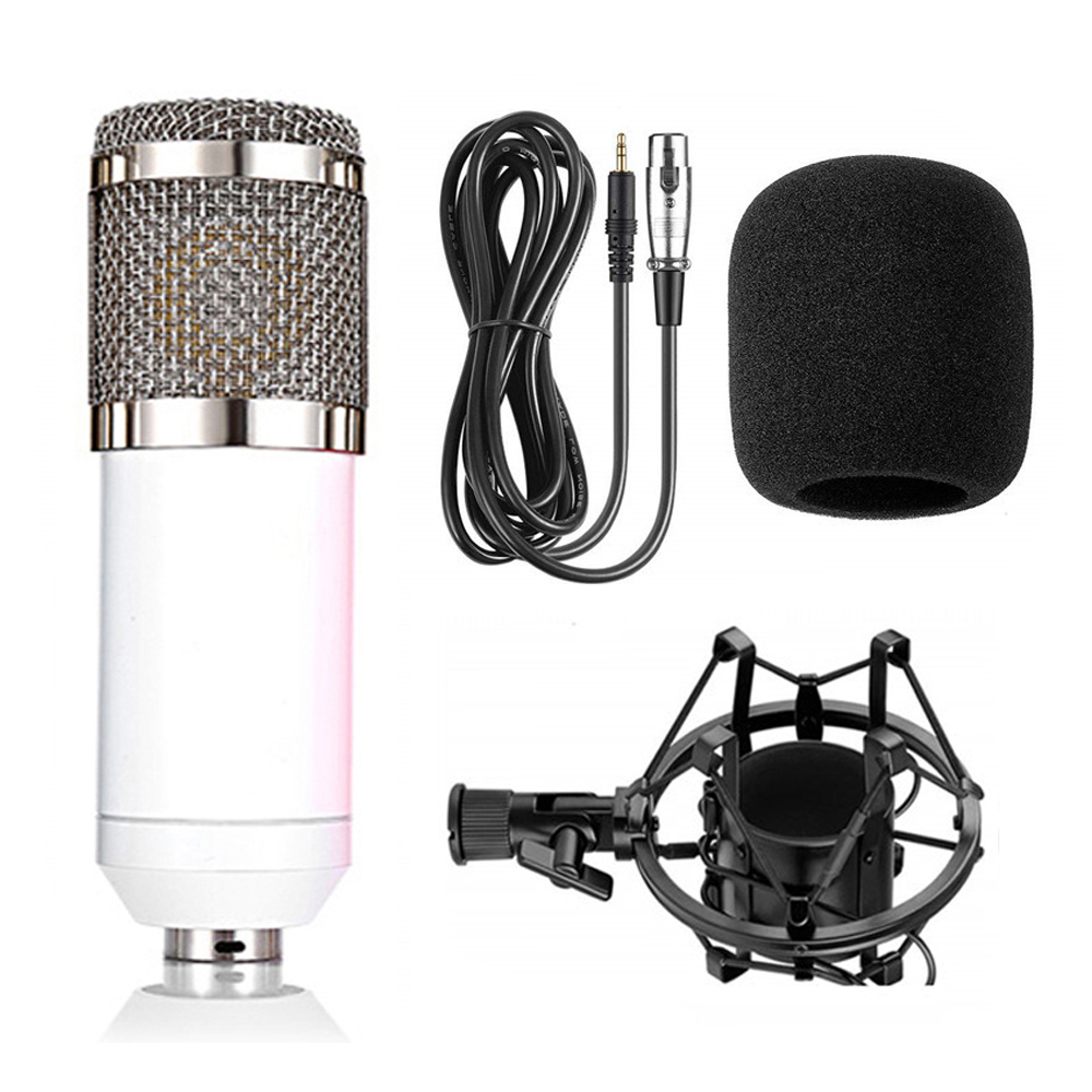Micrófono electrónico de ordenador Gevo BM800, condensador de trípode de investigación de micrófono de 3,5mm con cable, karaoke portátil
