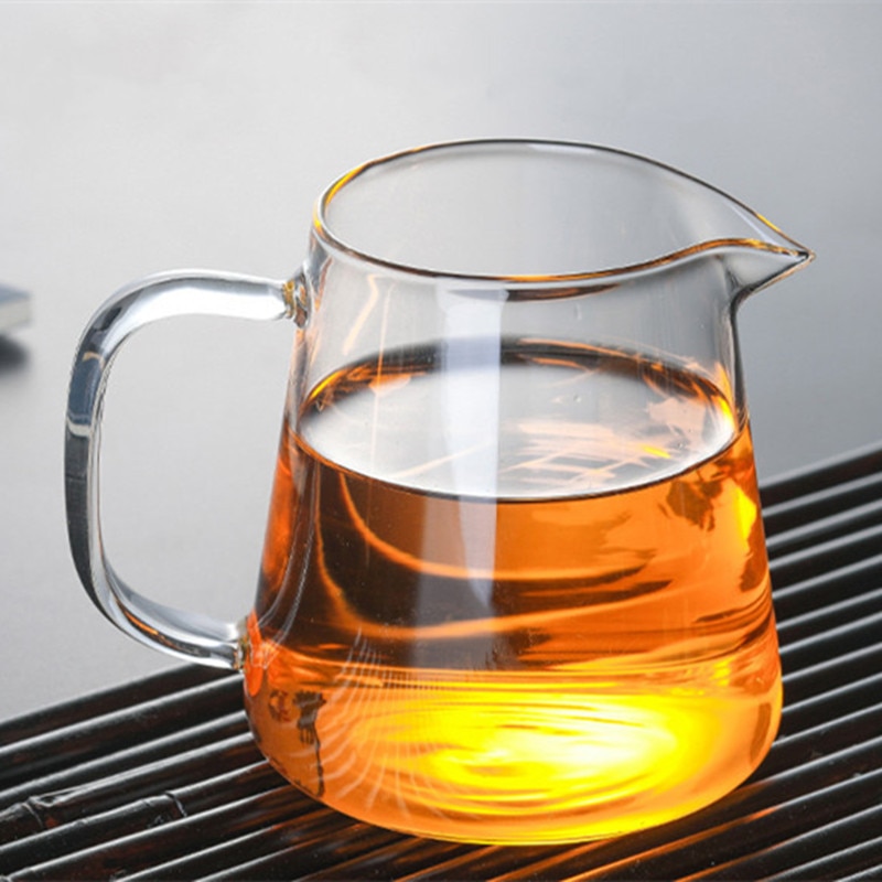 Värmebeständig glas tekanna kinesiskt teservis tillbehör chahai förtjockat borosilikatglas mjölkkanna kaffekanna vattenkanna