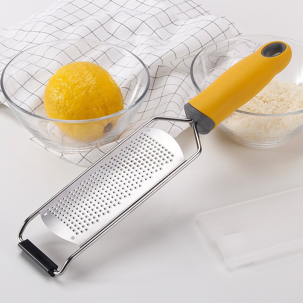 Cheese Grater Stainless Steel Citrus Lemon Zester Ginger Potato Garlic Chocolate Slicer Spreader with Plastic Cover