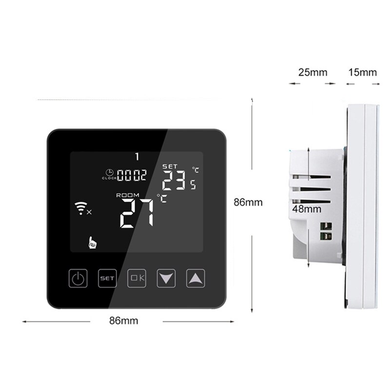 Weytoll Smart Thermostaat 16A Vloerverwarming - Temperatuurregelaar Wandmontage, Digitaal Inbouw