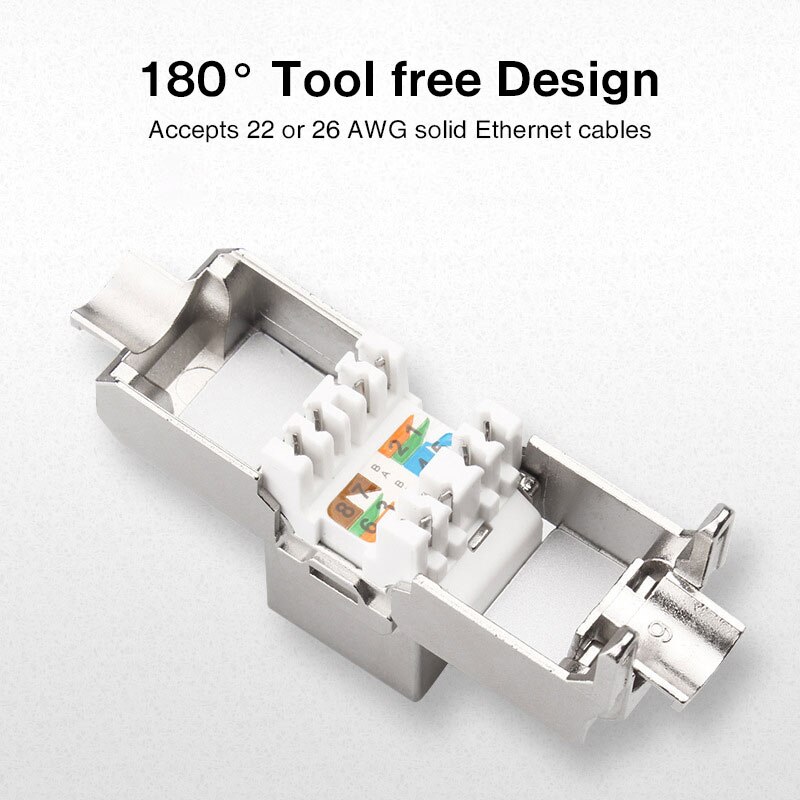 ZoeRax RJ45 CAT 7 herramienta menos STP conector Keystone blindado... Cat7 Keystone de aleación de Zinc de módulo adaptador de acoplador de placa de pared