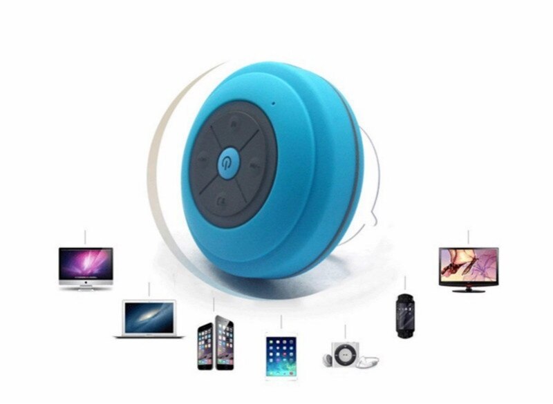 Dusche Bluetooth Lautsprecher Wasserdicht mit Saugnapf LED Licht FM Radio für samsung iphone xiaomi Auto Drahtlose Lautsprecher: Blau