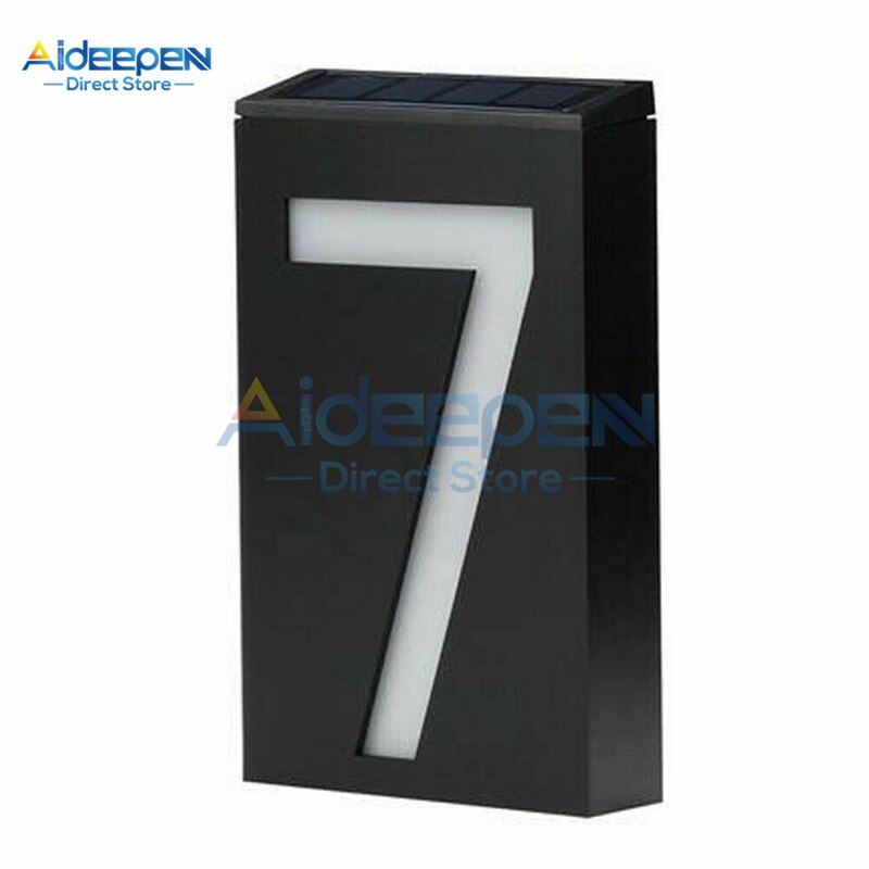 LED Digital Solar Power Light Sign House Number Doorplate Door Number Address Digits Wall Mount Number With Battery For Home: 7