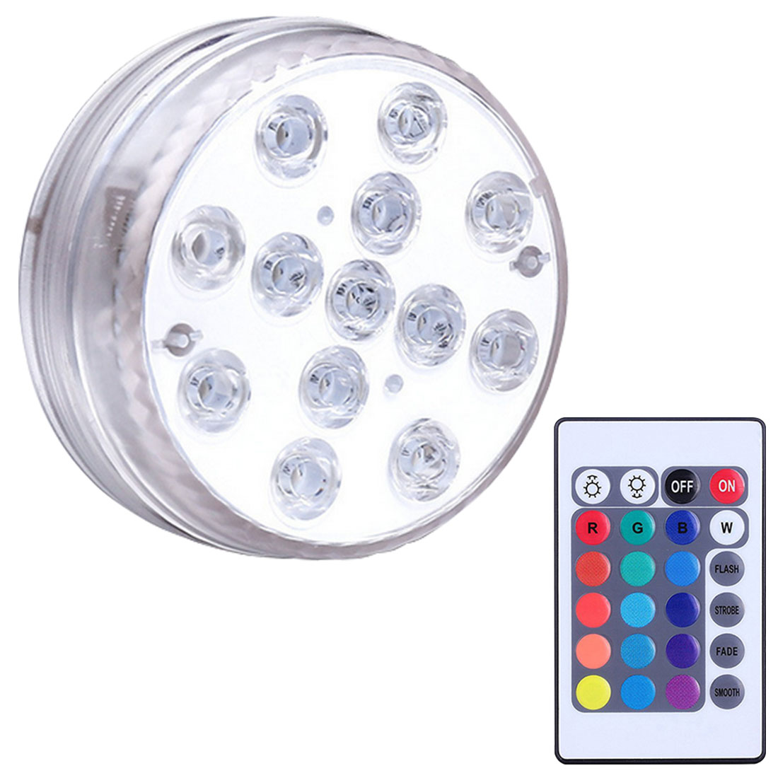 13 led rgb onderwaterlamp op afstand bedienbaar onderwater nachtlampje tuin zwembadlamp voor bruiloft feest vaas kom: 1 lamp 1 afstandsbediening 13 led