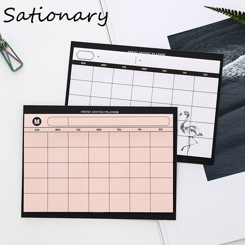 1PC 30 Sheet Simple Weekly Planner Book Desktop Schedule Month Plan Tear the Notebook Work Efficiency Summary