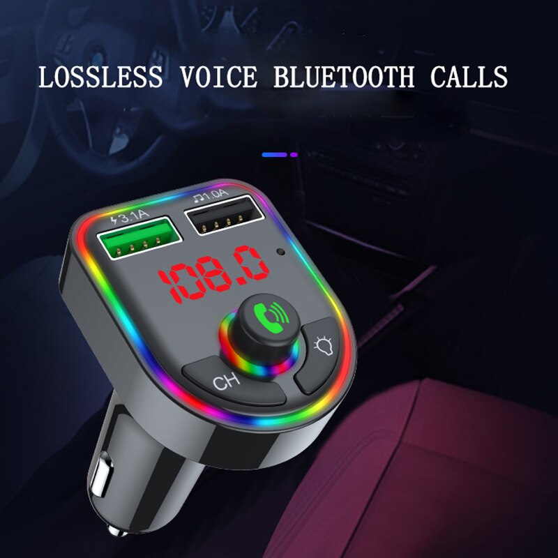 FM Transmitter Wireless Bluetooth Car Kit Handsfree Car MP3 Audio Music Player Dual USB Radio Modulator Car Kit 3.1A USB Charger