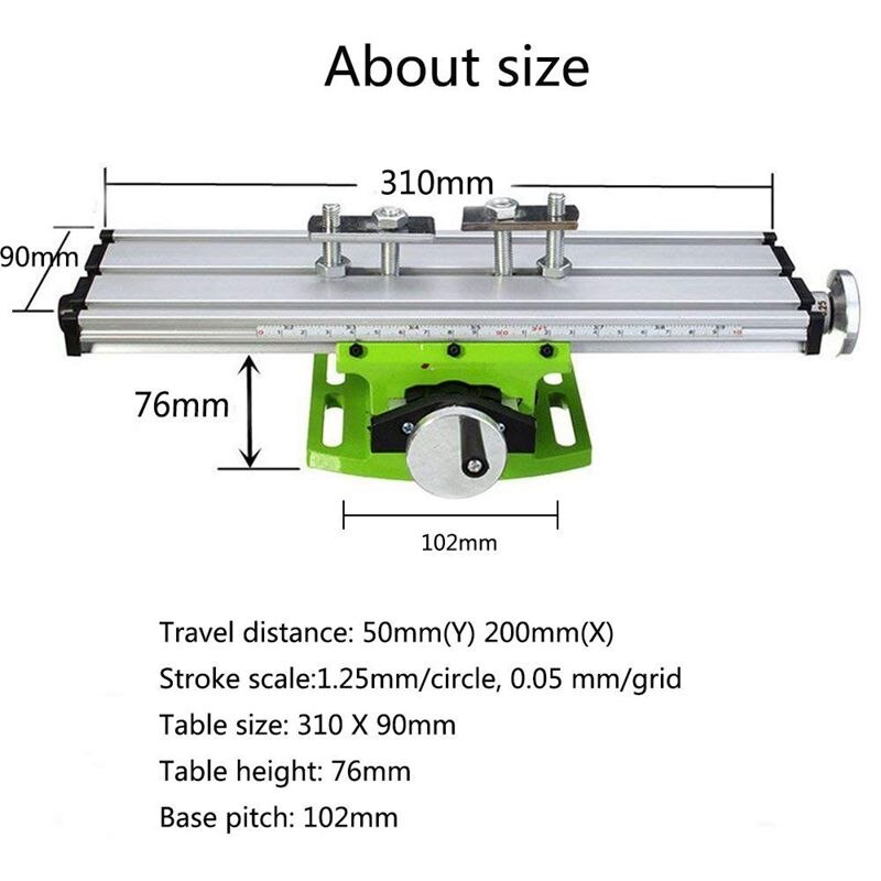 Adjustme X-Y Freestafel, werktafel, machine, tafelboormachine, multifunctionele freestafel, coördinatentafel, mini-freesmachine voor boorstandaard, freesstandaard