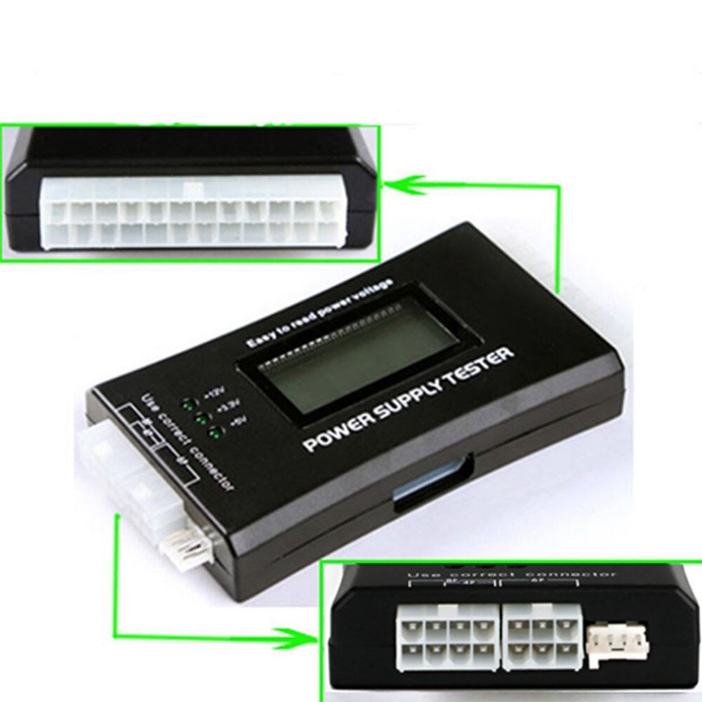Digital LCD Display PC Computer 20/24 Pin Power Supply Tester Check Quick Bank Supply Power Measuring Diagnostic Tester Tools