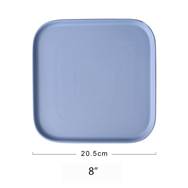 （8 Inch）Ceramic Sushi dish Square Steak Tray Nordic cutlery Baking Tray Plates For Food Fruit Salad Pasta: O