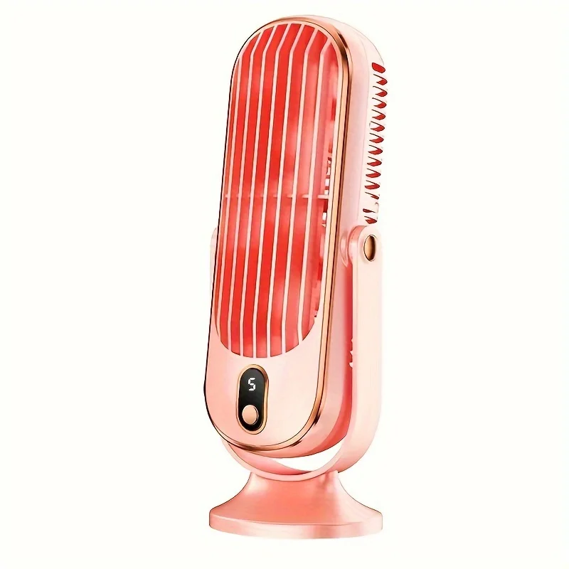 Bladeless bureauventilator, kleine desktopventilatoren voor kantoor, stille plug-in, tafelventilator voor slaapkamer, draagbare luchtcirculatiepomp met opladen via USB: Roze