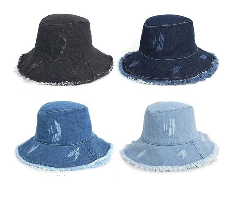 Solid denim retro spand hat fisker hat udendørs rejse hat sol cap hatte til pige og kvinder 275