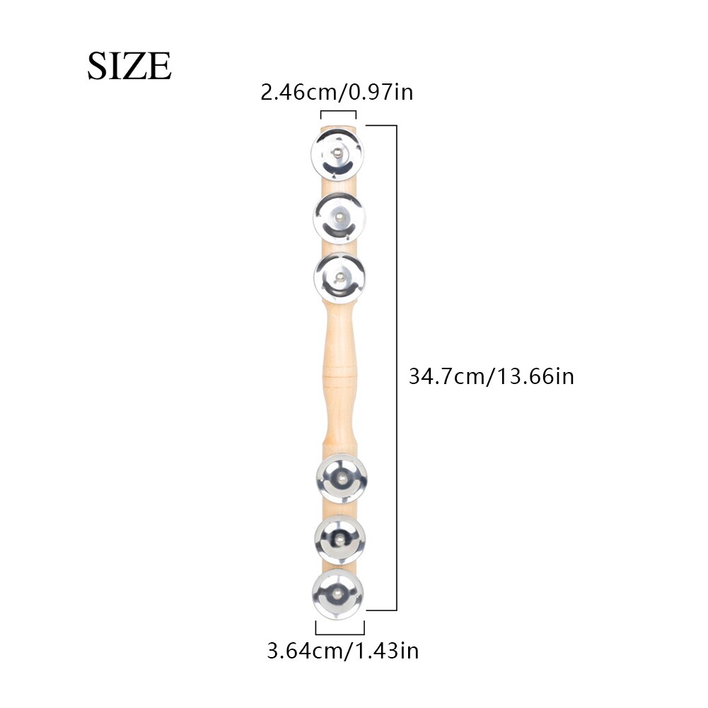 Baby's Bell Vocal Toys Rainbow Shaker Stick Educational Toy Handle Wooden Activity Bell Ring Rainbow Musical Instrument 2PC