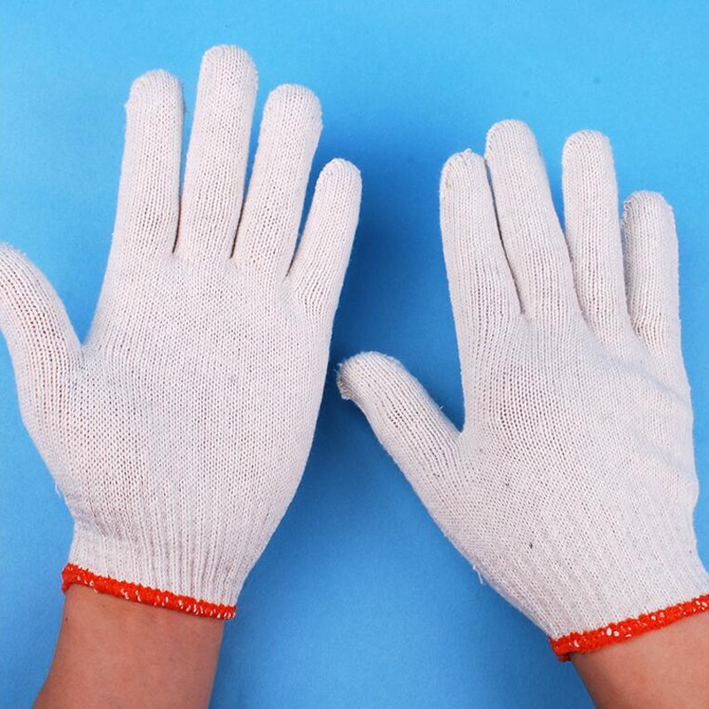 5 Pairs breien Huishoudelijke Handschoenen Wit Nylon Gebreide Tuinieren Levert Handschoen Werk Bescherming Handschoenen Veiligheid werk