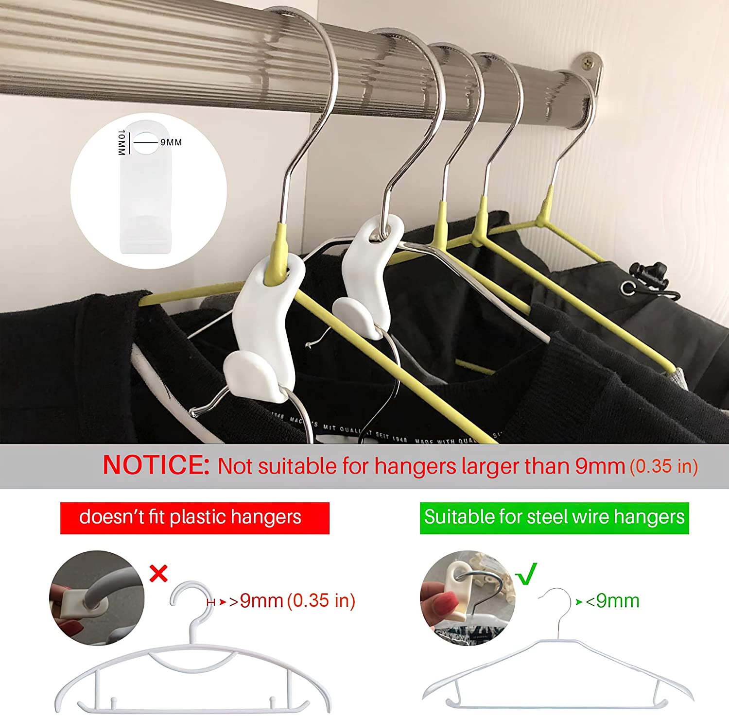 Ganchos conectores para colgar ropa, organizador de armario, Clip de ahorro de espacio, Perchero de almacenamiento para armario y dormitorio, 6/12/24 Uds.