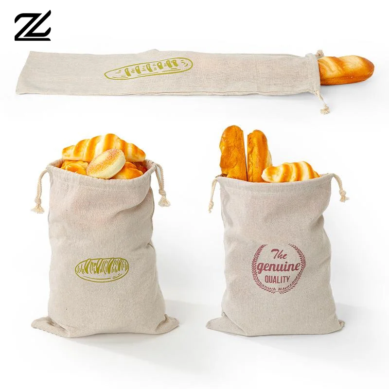 Linnen Broodzak Herbruikbare Stokbrood Katoenen Trekkoord Opbergtas Brood Zelfgemaakt Brood Vers Milieuvriendelijk Houden Voor Stokbrood