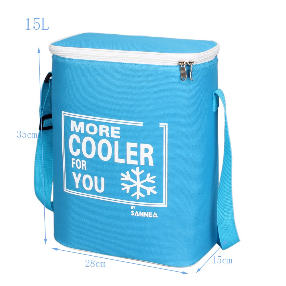 SANNE 15L Waterproof Portable Insulated Cooler Bag Can Carry Food and Drink Insulated Thermal Bag Solid Color Cooler Bag Thermal