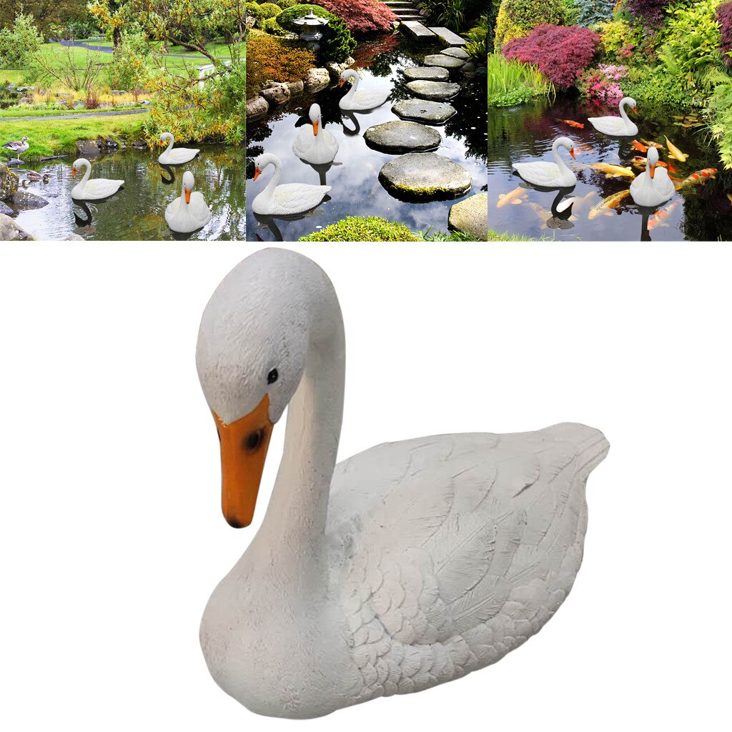 Decoy Floating White Swan Resin Simulation For Landscape Gardening Decoration Yard Ornamental White Decoration