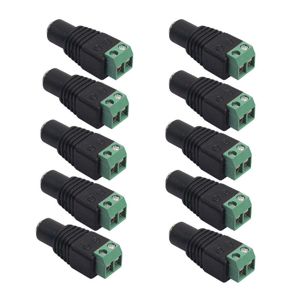 10 pcs 2.1 x 5.5 mm DC Power Female Jack Barrel Plug Connector Adapter Terminal #YL5: Default Title