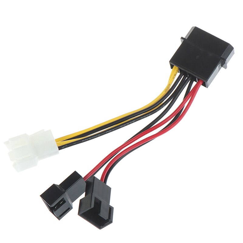 1pc 4Pin To 3Pin Fan Power Cable Adapter 12v*2/ 5v*2 For Computer Cooling Fan Cables For CPU PC Case Fan