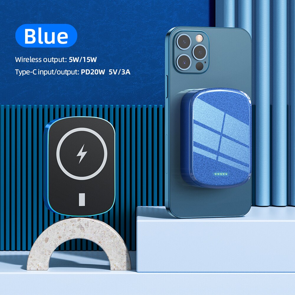 HOCO magnetisch Energie Bank 15W drahtlose Ladung PD 20W magnetische Energie 10000mAh Für iphone 12 Profi Max Mini Energie Bank: Blau / 10000mAh
